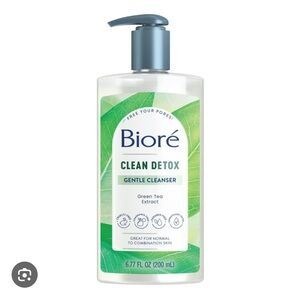 Biore Clean Detox Fragrance Free green tea Gentle Cleanser NEW
